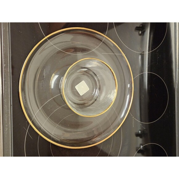 Vintage Toscany Round Serving Tray W/ Dip Bowl 24 Karat Gold Rim Costa D'oro - Picture 2 of 10